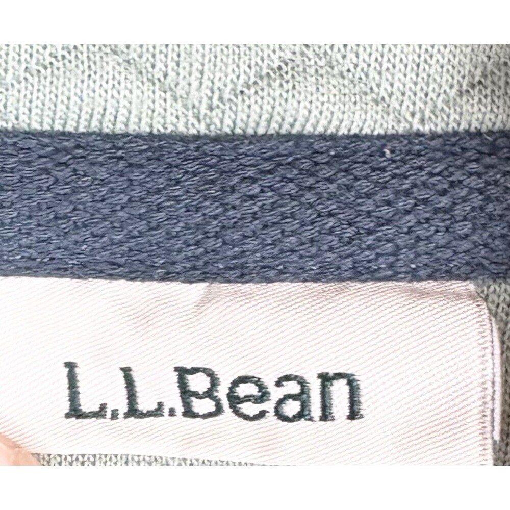 L.L.Bean Women's Sweatshirt Quarter Zip Green Cabincore Quilted Classic LG-pet - Picture 7 of 9
